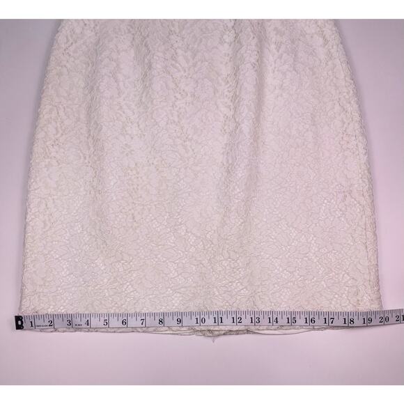 Donna Morgan Collection White Strapless Lace Sweetheart Mini Dress Size 6 - Picture 11 of 14